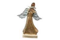 Engelfigur Holz Auf Sockel Weihnachtsfigur Weihnachtsdeko Dekofigur Advent