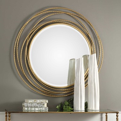 Uttermost 09348 Whirlwind 39-3/8'' Diameter Circular Framed Accent - Gold
