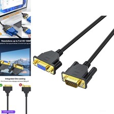 VGA Extension Cable Male to Female 15 Pin 6 Feet HD15 SVGA Monitor Video Cord