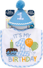 Baby Holiday Gift Sets, 2 Piece Infant Outfit Accessory Bib Set for First Birthd
