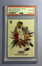 2024-25 Panini Prizm Draft Picks Rob Dillingham Colorblast RC CASE HIT PSA 10