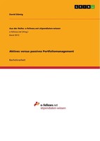 Aktives Versus Passives Portfoliomanagement David DüMig Taschenbuch 104 S. 2019