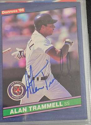 1986 Donruss ALAN TRAMMELL  In-Person Signed Autographed AUTO
