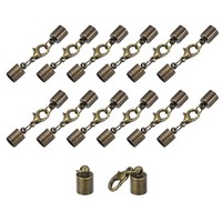 20 Sets Lederkordel-Endkappen Passend FüR 5,3Mm Kordeln, Bronzeton