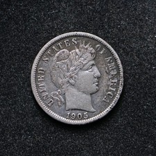 1905-O Barber Silver Dime Rare Date Micro O VF+ (cn17211)