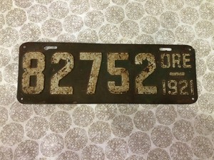 1921 Oregon Vintage License Plate All Original Authentic Collectible From Barn