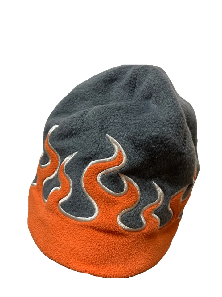 Gorro polar vintage LL Bean patrón llama niños talla mediana naranja gris Foto 3 de 4