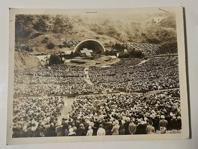 1934 Photo Easter Sunrise Service Hollywood Bowl California Scrapbook Pull Cross
