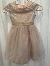 Biscotti Boutique Dress Girls Sz 6 Tulle Lace Spring Flower Girl Pink Rose Gold