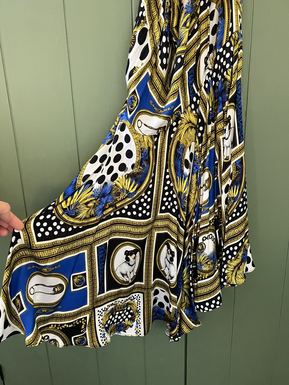 Versus Versace Logo Printed Cobalt & Gold Mini Dress RRP$1390 image 7