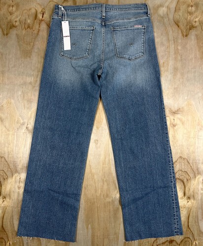 Hudson Jeans Women 32x31.5 Blue Wide Leg Rosalie High Waist Raw Hems Medium Wash - Picture 2 of 16