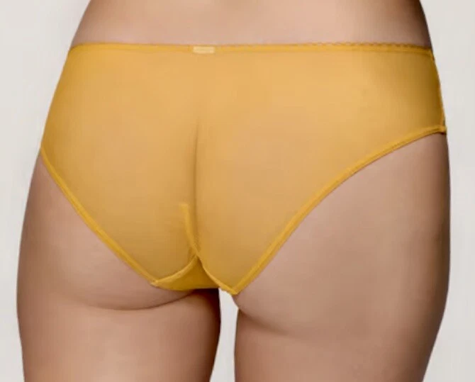 DKNY Table Tops Lace Cut Out Mesh Stretch Gold Bikini Panty Womens S 5 M 6 L XL - Image 3 of 4