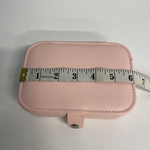 Small portable pink jewelry storage box vegan earrings necklace ring Small CUT - Picture 5 of 15