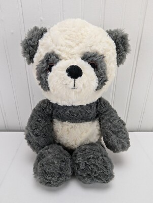 Spark Create Imagine Panda Bear Plush Rattle Gray White Stuffed Animal 13''
