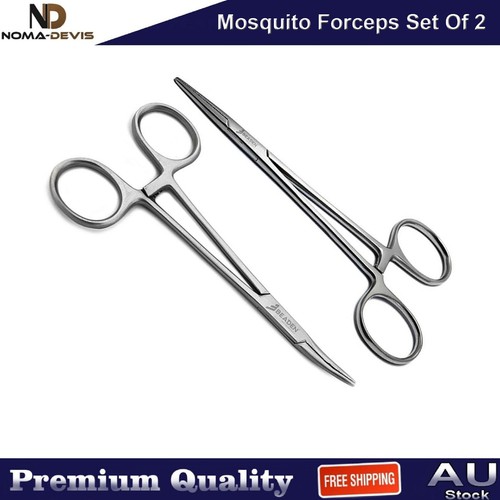 Hemostat Mosquito Clamps Forceps Straight & Curved Dental Surgical Artery Pliers - Picture 4 of 4
