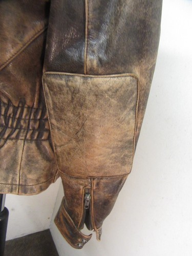 VINTAGE LEATHER MOTORYCLE DISPATCH JACKET SIZE L, ACE PATINA - Imagen 9 de 16