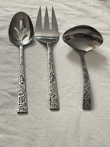 Cuchara perforada Stanley Roberts Madrilla 3 piezas tenedor de carne cucharón de salsa de acero inoxidable - Imagen 1 de 3