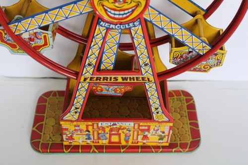 Vtg 1930's J. Chein Tin Lithograph Ferris Wheel Wind Up Toy w/ Box, #172 (Works) - Picture 11 of 24