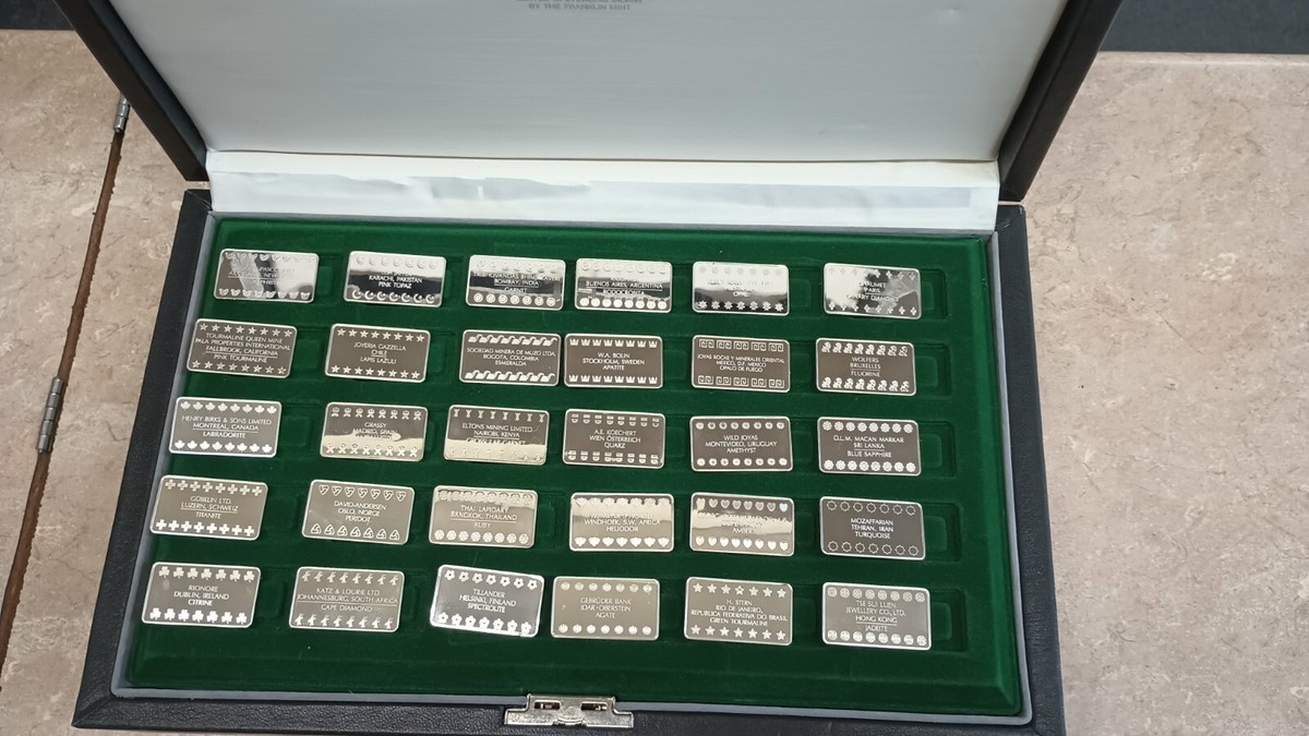 Franklin Mint - The Silver Gem Ingots of The World - 30 Franklin Mint - The Silver Gem Ingots of The World - 30