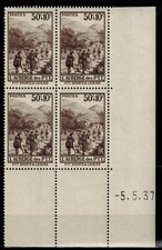 Coin Daté / Dated corner PTT sports et loisirs N° 347 du 5.5.37 Neuf ** / MNH