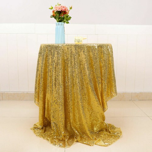 60-120 Sparkly Glitter Sequin Table Cloth Cover Round Tablecloth Wed Party Decor - Picture 6 of 27