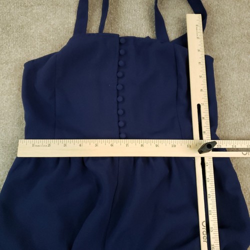 Madewell Jumpsuit Womens Size 00 Blue Strapless Wide Leg Casual Buttons - Picture 7 of 13