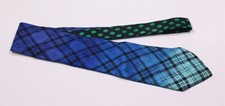 Gianni Versace Tie Blue Tartan Plaid Silk Necktie Vintage 90s Made in Italy