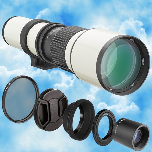 Opteka 500/1000mm f/8 Telephoto Preset Lens for Nikon D60 D50 D40 D30