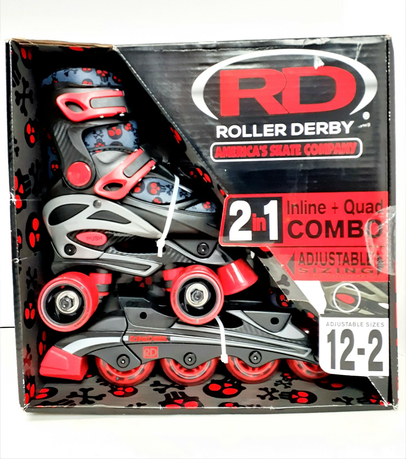 NEW Roller Derby 2 in 1 INLINE + QUAD Combo Boys Skates Adjustable