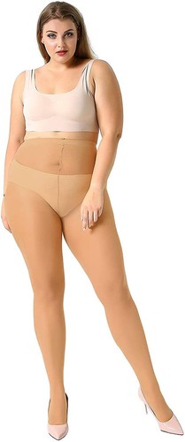 4 Pairs Plus Size Pantyhose for Women 20 Denier Sheer StockingNatural3X-Large - Picture 2 of 8