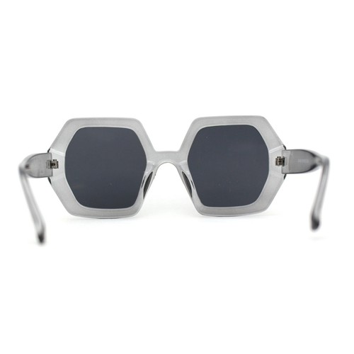 Womens Squared Thick Plastic Mod Hexagon Sunglasses - Picture 8 of 17