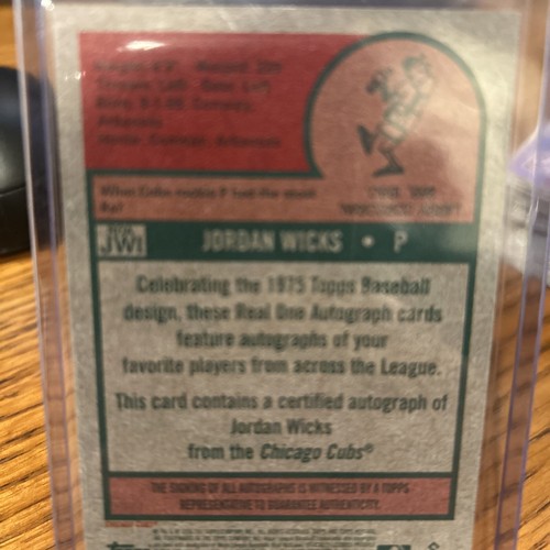 2024 Topps Heritage JORDAN WICKS Real One Autografi #ROA-JWI CUBS - Foto 2 di 2