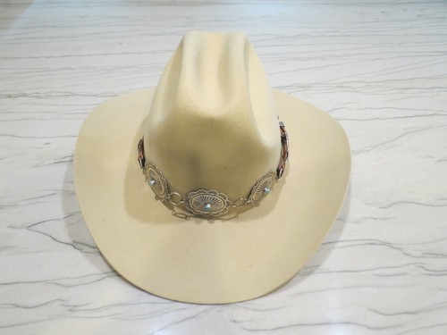 Fascia cappello concho sud-ovest argento sterling e turchese con 5 conchiglie - Foto 4 di 9