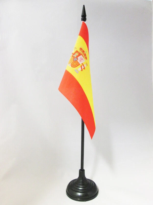 DRAPEAU DE TABLE ESPAGNE 15x10cm - PETIT DRAPEAUX DE BUREAU ESPAGNOL 10 x 15 cm - Photo 1/1