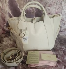 BNWT RADLEY Sutton Ave Luxury Leather Med Detailed Grab Bag Birch/Beige RRP$580