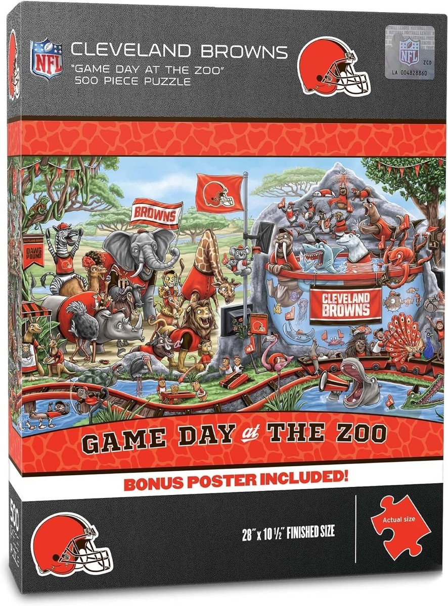 CLEVELAND BROWNS----GAME DAY AT THE ZOO------500 PIECE PUZZLE