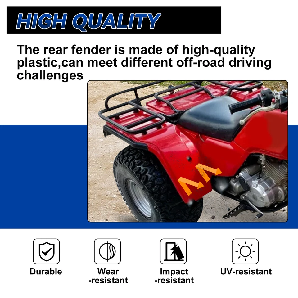 For Honda ATC250ES ATC 250ES Big Red 250 Rear Fender Set 1985-1987 w/Hardware Foto 4 de 4