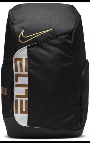 Nike Elite Pro Basketball Rucksack Gym Schwarz Metallic Gold - Versand am selben Tag!