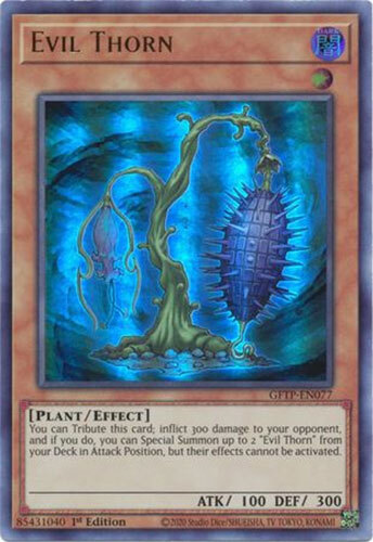 Yu-Gi-Oh Card - GFTP-EN077 - EVIL THORN (ultra rare holo) - NM/Mint