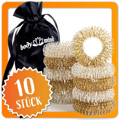 GOODS & GADGETS Set of 10 Finger Massage Rings Deluxe Massage Rings Massage Acupressure Acupuncture