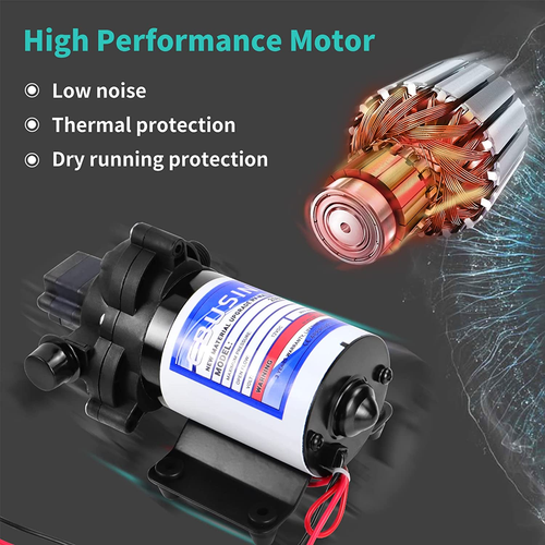 Bomba para RV 2088-422-144, bomba de agua de diafragma de 12 V 3,3 GPM, conexión de 45 psi 1/2 MNPT, - Imagen 3 de 5