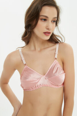 Girls Spring Ultra Thin Sleep Bra Solid White Pure Silk Brassiere Soft Cup Bras