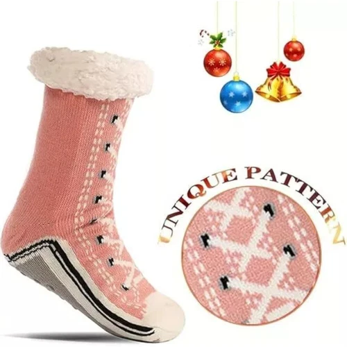 Ultradicke Kaschmir Hüttenschuhe Heimsocken, Hausschuhe Socken mit rutschfester Slipper - Bild 3 von 23