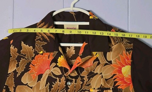 Vintage Resort Line Hawaii Hawaiian shirt XL Great Condition Brown Flowers - Picture 13 of 17