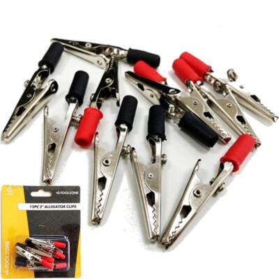 Toolzone 12pc Electrical DIY Crocodile Alligator Spring Clip Set 2