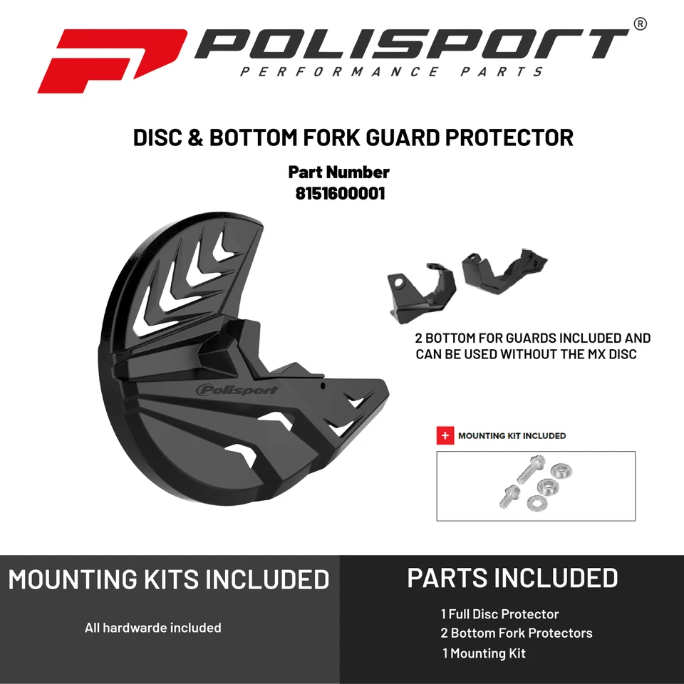 Protector de horquilla inferior y disco Polisport para KTM, GasGas, Husqvarna y Sherco. Foto 2 de 4