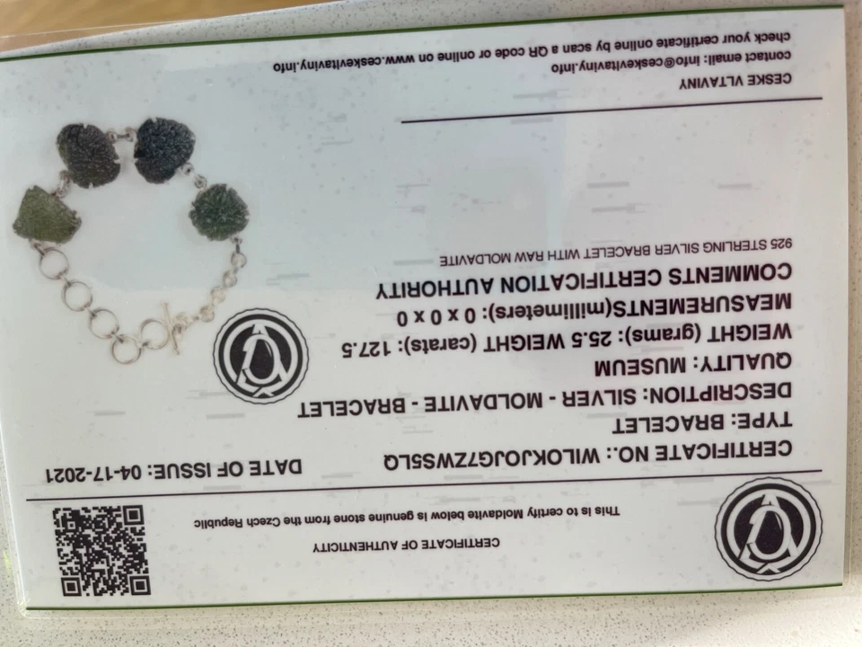 Pulsera Moldavita Autentica Verde Foto 4 de 4