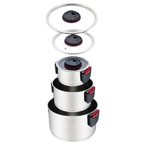 Topfset Maestro 6-teilig Edelstahl Kunststoffgriffe MR-3530-6 - Bild 3 von 8