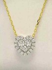 White & Yellow Gold Diamond Heart Necklace 14K