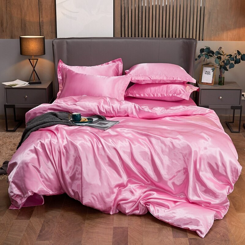 Bedding Satin Luxury DuvetCoverSet 150x200 Size Bed Sets Includes mattress cover Wysoko oceniane akcje